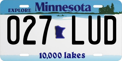 MN license plate 027LUD