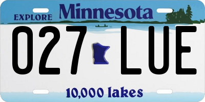 MN license plate 027LUE
