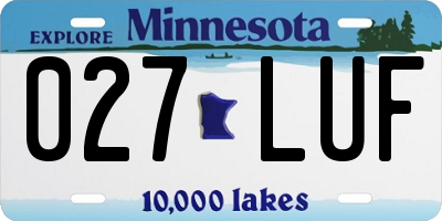 MN license plate 027LUF