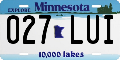 MN license plate 027LUI