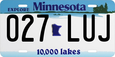 MN license plate 027LUJ