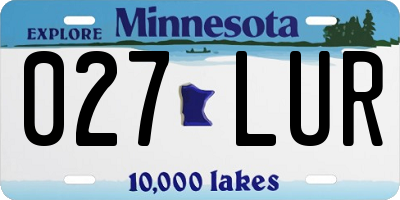 MN license plate 027LUR