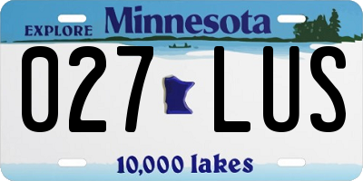 MN license plate 027LUS
