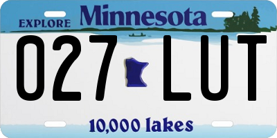 MN license plate 027LUT