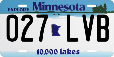 MN license plate 027LVB