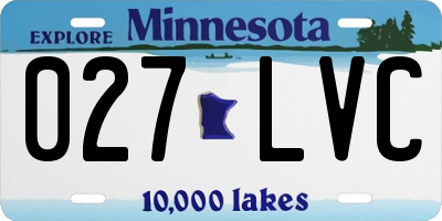 MN license plate 027LVC