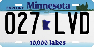 MN license plate 027LVD