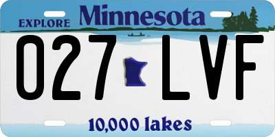 MN license plate 027LVF