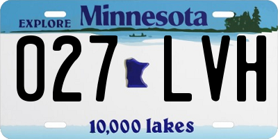 MN license plate 027LVH