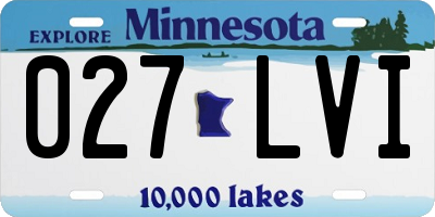 MN license plate 027LVI