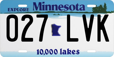 MN license plate 027LVK