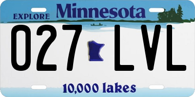 MN license plate 027LVL