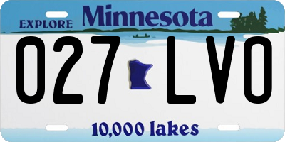MN license plate 027LVO