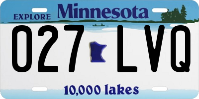 MN license plate 027LVQ