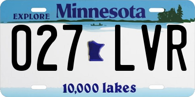 MN license plate 027LVR