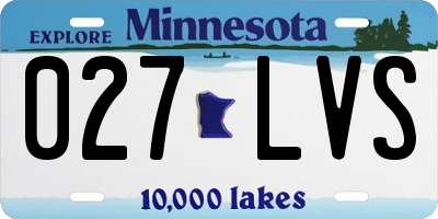 MN license plate 027LVS