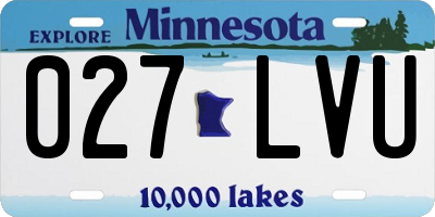 MN license plate 027LVU