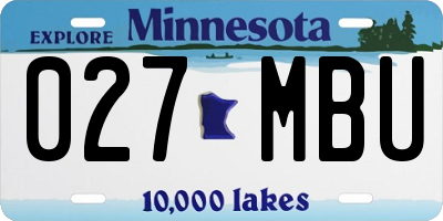 MN license plate 027MBU