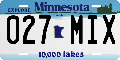 MN license plate 027MIX