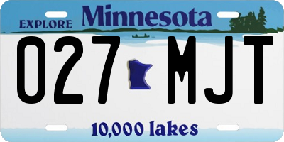 MN license plate 027MJT