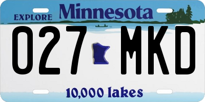 MN license plate 027MKD