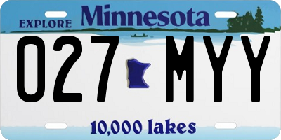 MN license plate 027MYY