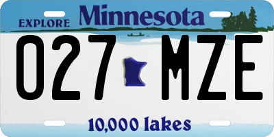 MN license plate 027MZE