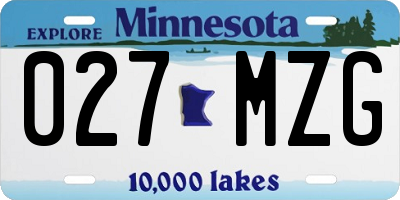 MN license plate 027MZG