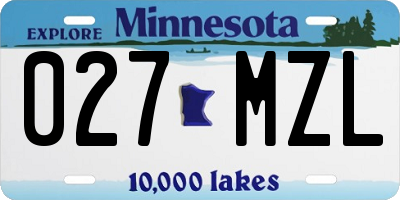 MN license plate 027MZL