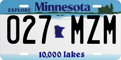 MN license plate 027MZM