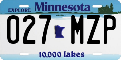 MN license plate 027MZP