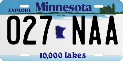 MN license plate 027NAA