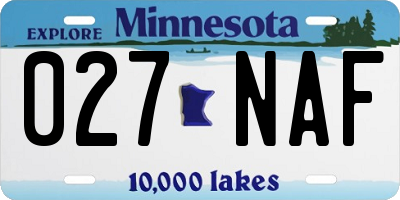 MN license plate 027NAF