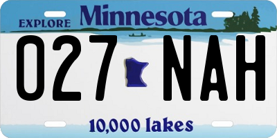 MN license plate 027NAH