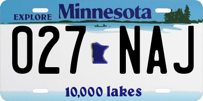 MN license plate 027NAJ