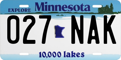 MN license plate 027NAK