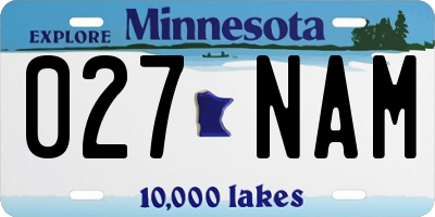 MN license plate 027NAM