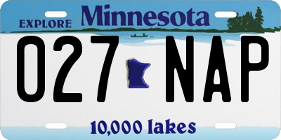 MN license plate 027NAP