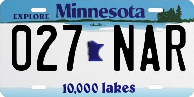 MN license plate 027NAR