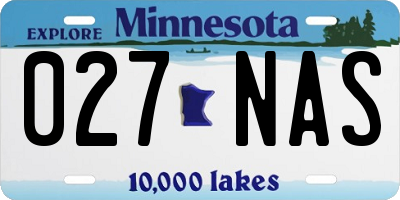 MN license plate 027NAS