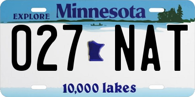 MN license plate 027NAT