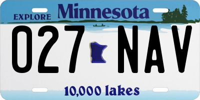 MN license plate 027NAV
