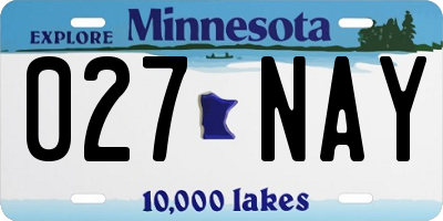 MN license plate 027NAY