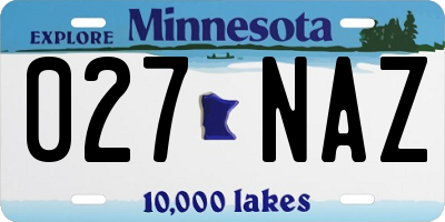 MN license plate 027NAZ