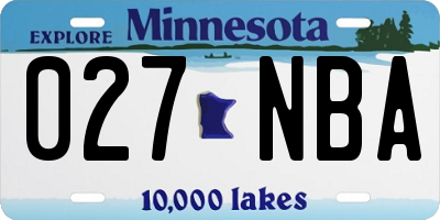 MN license plate 027NBA