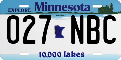 MN license plate 027NBC