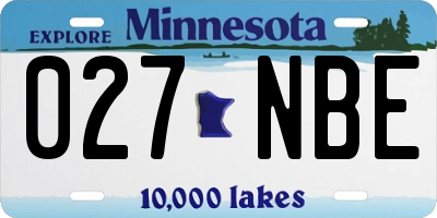 MN license plate 027NBE