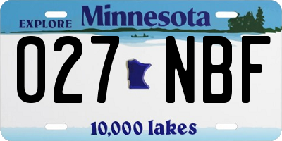MN license plate 027NBF