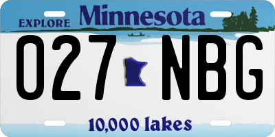MN license plate 027NBG