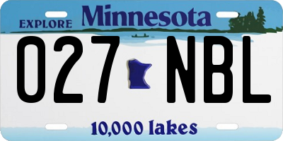 MN license plate 027NBL